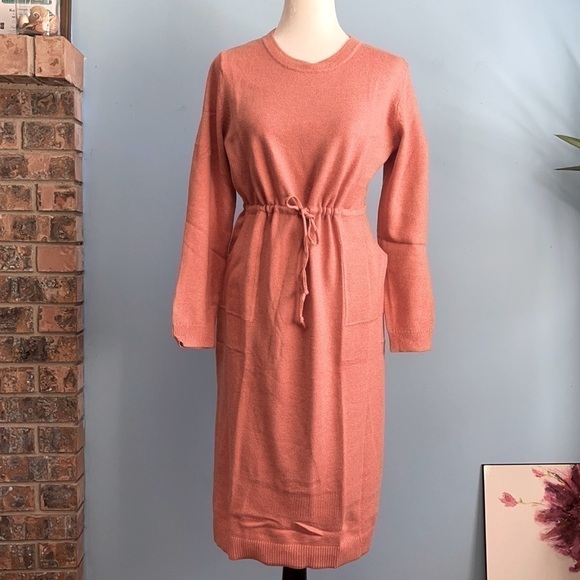 NEW Pure Jill Orange Knit Drawstring Sweater Dress US M - Picture 2 of 7